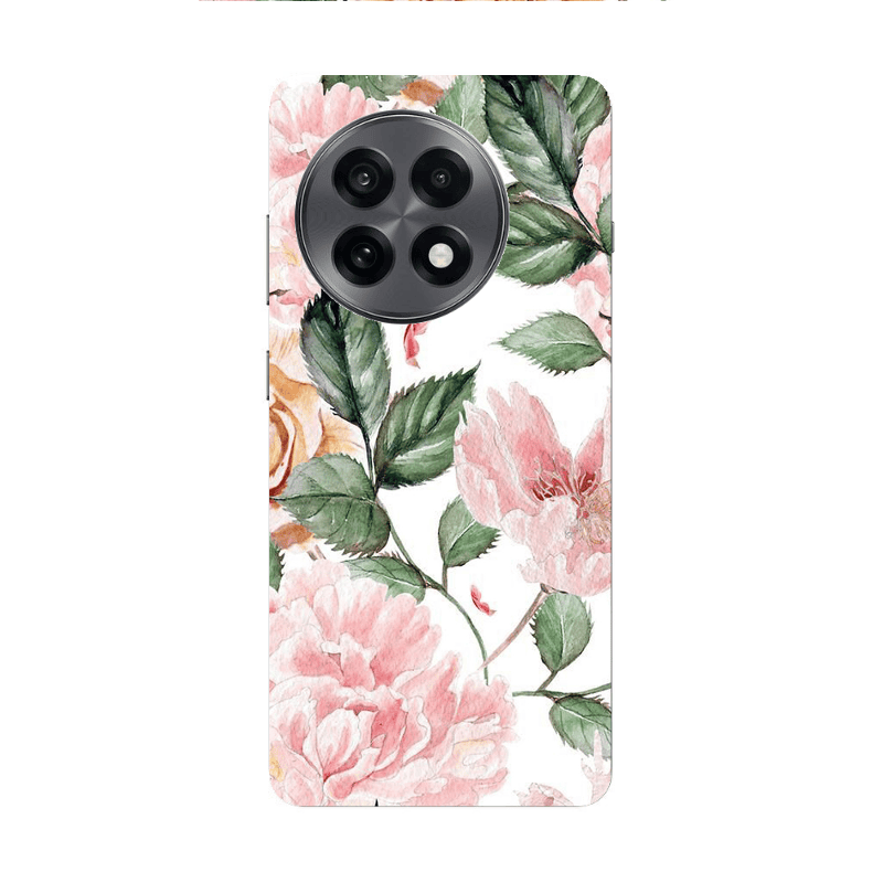 Oneplus 13 5G Pink rose and laves Transparent Silicone TPU Θήκη
